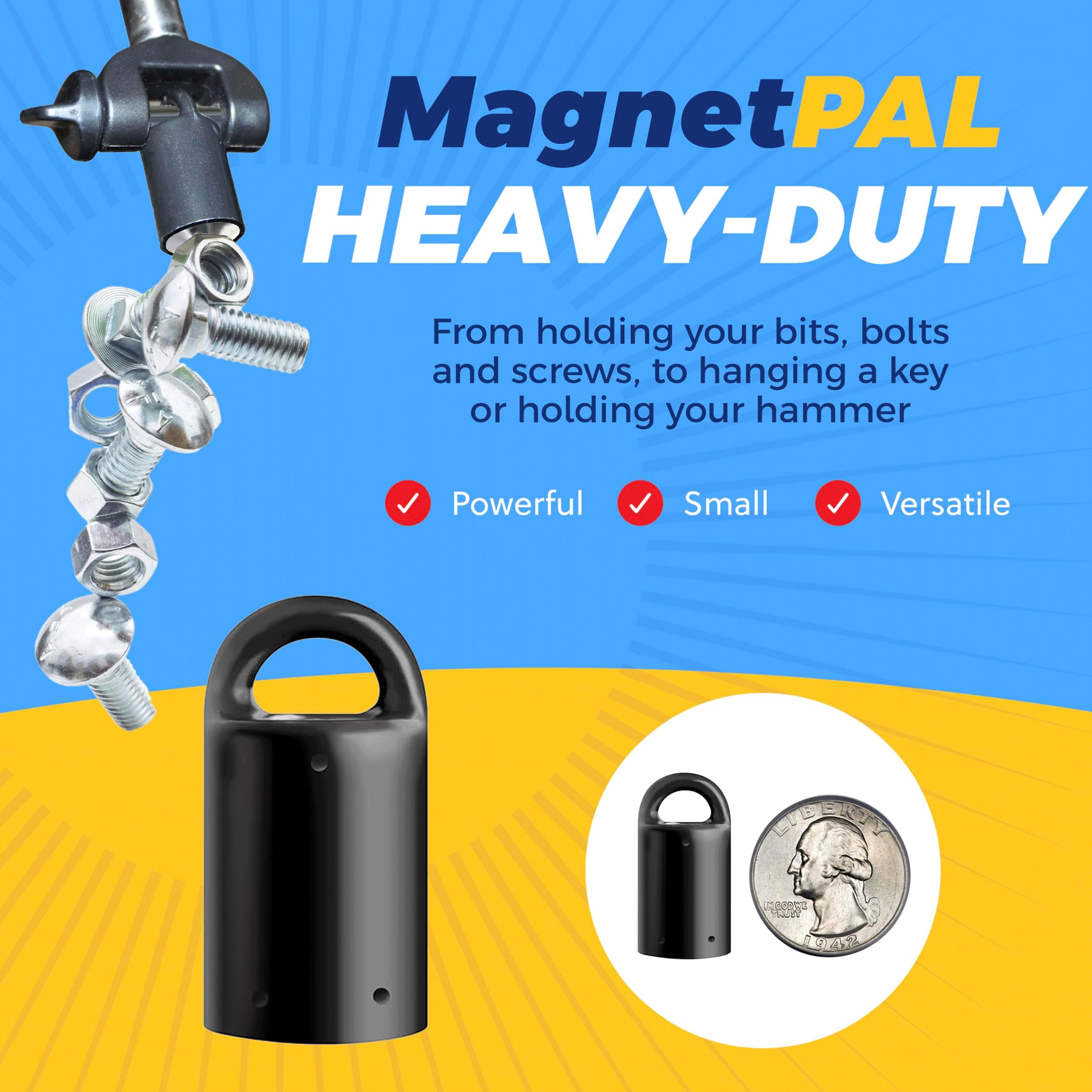 Heavy-Duty Magnet - Magnetic Stud Finder & Key Organizer - 3-Pack (Black)