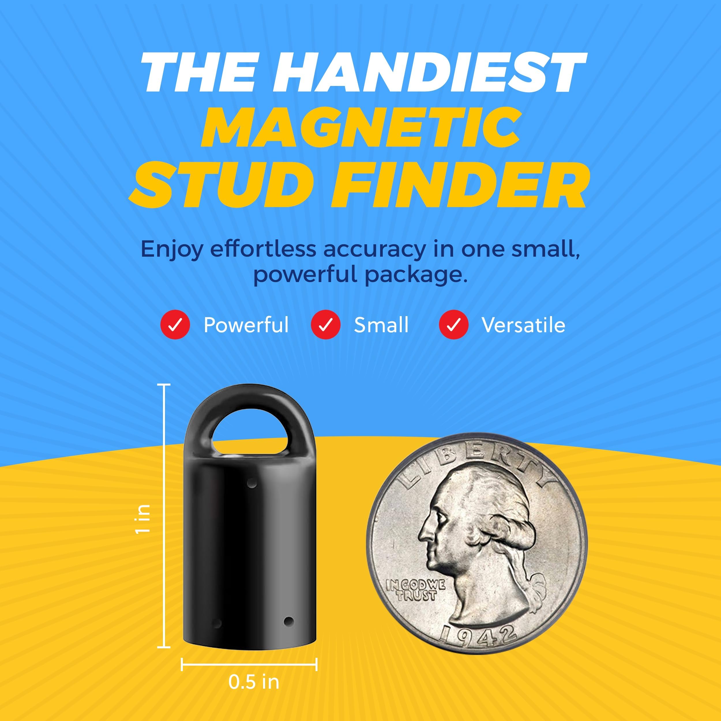 Magnetic Stud Finder: 3-Pack (Black) Neodymium Stud Detector for Drywall. 12 lb Pull, Anti-Rust, Made in USA