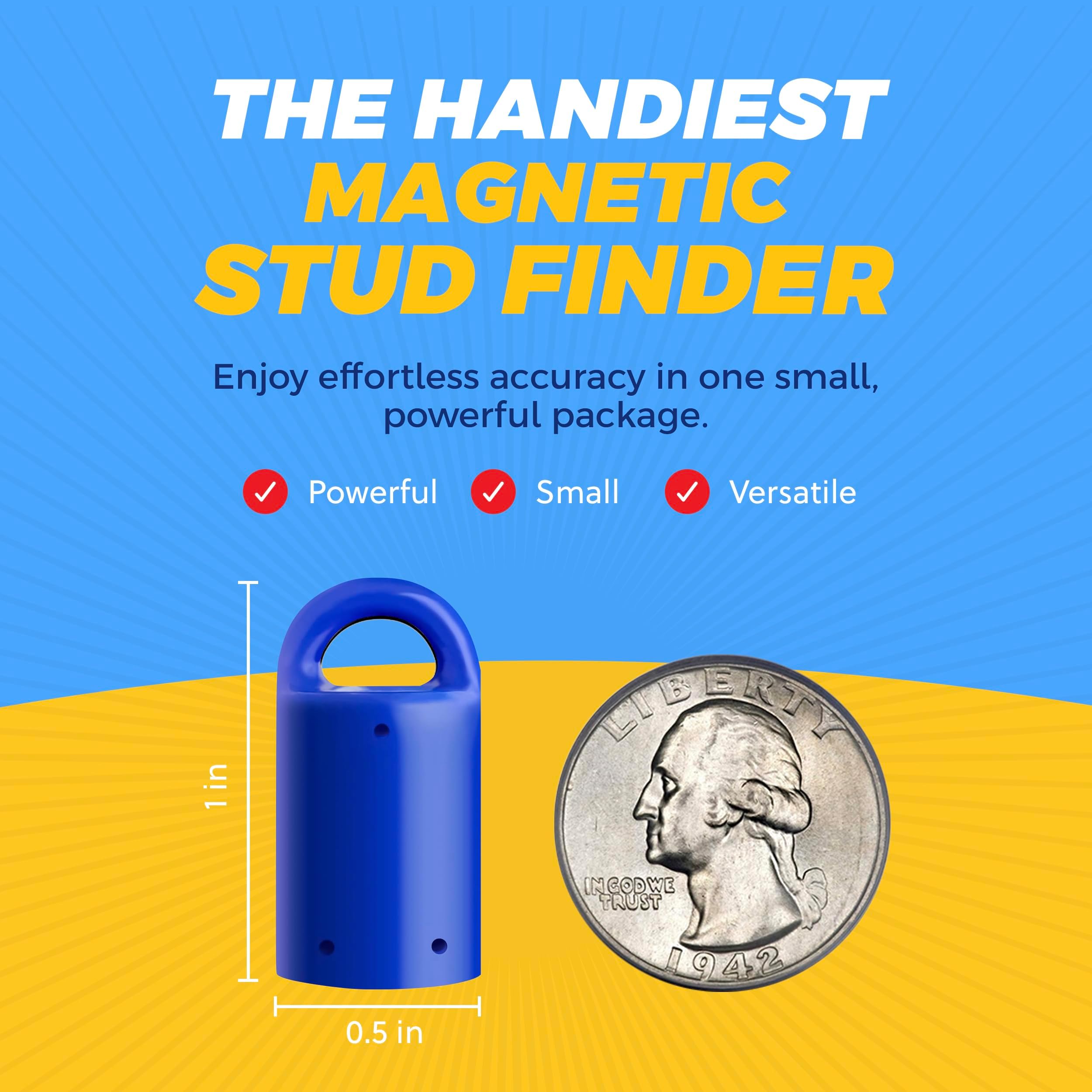 Magnetic Stud Finder: 3-Pack (Blue) Neodymium Stud Detector for Drywall. 12 lb Pull, Anti-Rust, Made in USA