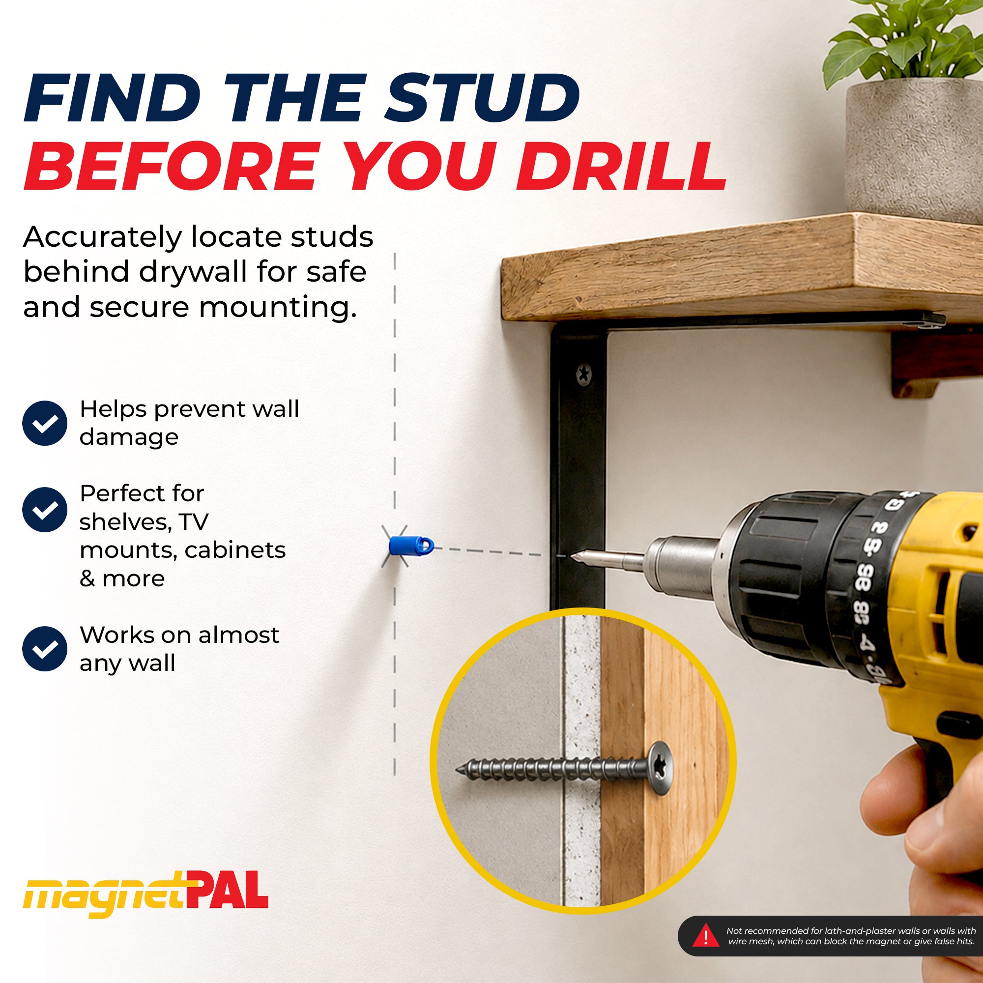 Magnetic Stud Finder: 3-Pack (Green) Neodymium Stud Detector for Drywall. 12 lb Pull, Anti-Rust, Made in USA