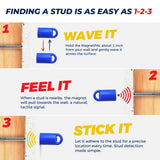 Magnetic Stud Finder: 3-Pack (Orange) Neodymium Stud Detector for Drywall. 12 lb Pull, Anti-Rust, Made in USA